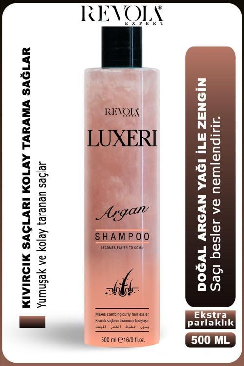 Luxeri Argan Şampuan - Kıvırcık Saçlar İçin Kolay Tarama Ve Doğal Parlaklık Sağlayan Formül 500 Ml