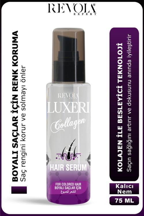 Luxeri Kolajen Saç Serumu, Boyalı Saçları Korur, Nemlendirir Ve Doğal Parlaklık Sağlar Collagen 75Ml