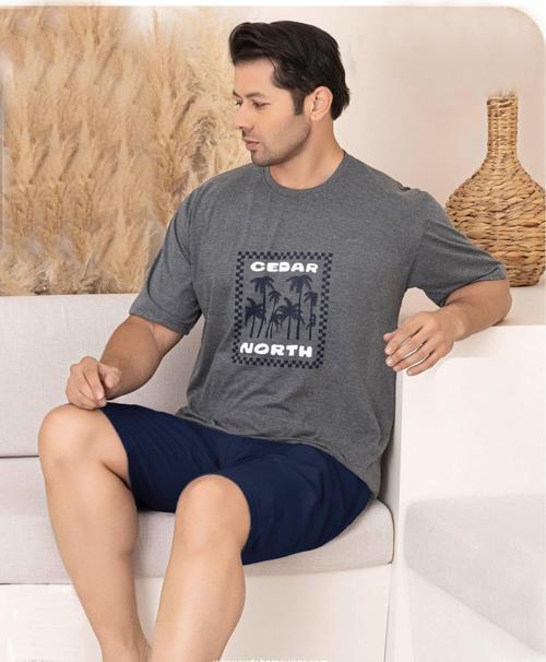 Kısa Kol Süprem Erkek Büyük Beden Şortlu Pijama Takımı