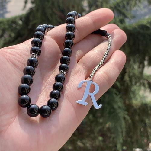 925 Ayar Gümüş Püsküllü Ve Ayraçlı Tesbih, (Kral Zincir) (Harf Değiştirilebilir)