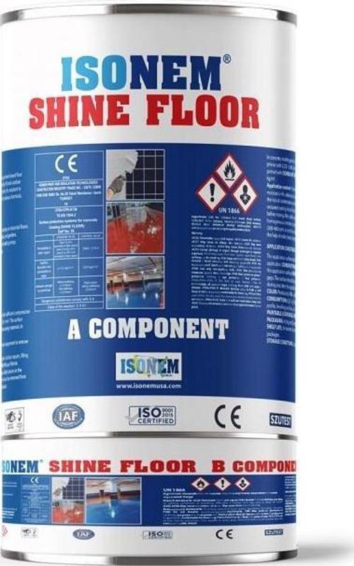 İsonem Shine Floor Solvent Bazlı Fayans Boyası 4.5 Kg Siyah