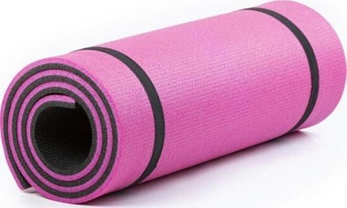 Çift Taraflı Yoga Minderi Ve Spor Matı 16 Mm Pembe-siyah