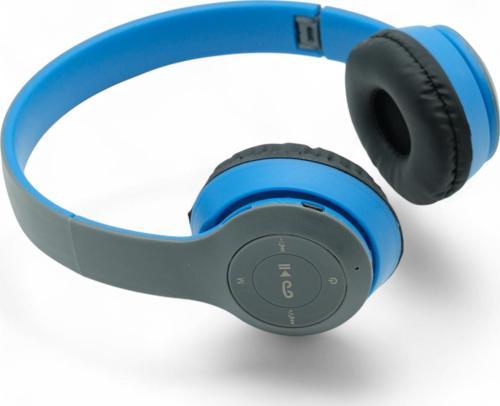 P47 Wireless Bluetooth Kulak Üstü Kulaklık Siyah-Mavi
