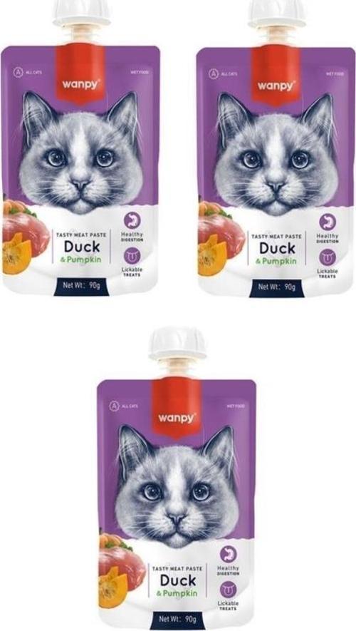 Taze Ördekli & Balkabaklı Kedi Et Ezmesi 90 Gr. X 3 Adet