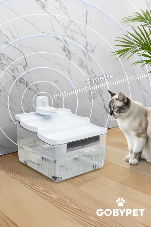 Hareket Sensörlü Sessiz Kedi Su Sebili, Sensörlü Kedi Su Pınarı, Kedi ve Köpek Su Sebili