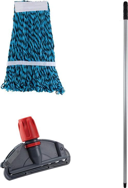 Cod-Ex Çift Kovalı Temizlik Arabası Seti Yedek Mop Takımı - 17Cm. Dar Mop + Mop Tutucu + Sap