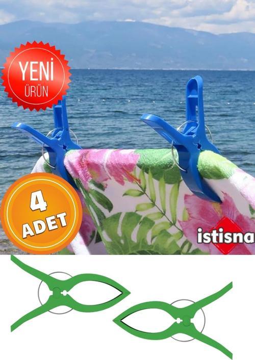 4 Adet XXL Büyük Boy Şezlong Plaj Havlusu Mandalı Halı Asma Battaniye ve Havlu Tutucu Mandal