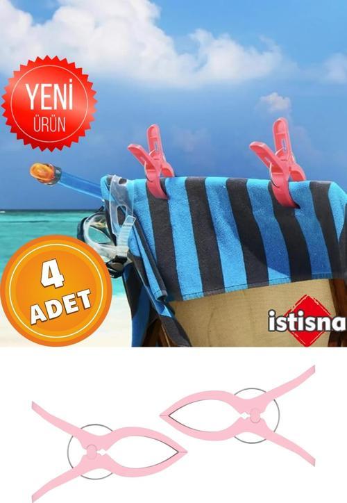 4 Adet XXL Büyük Boy Şezlong Plaj Havlusu Mandalı Halı Asma Battaniye ve Havlu Tutucu Mandal