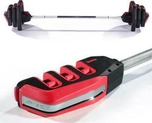 Profesyonel Halter Seti ve Ağırlık Barı 20 Kg Kırmızı