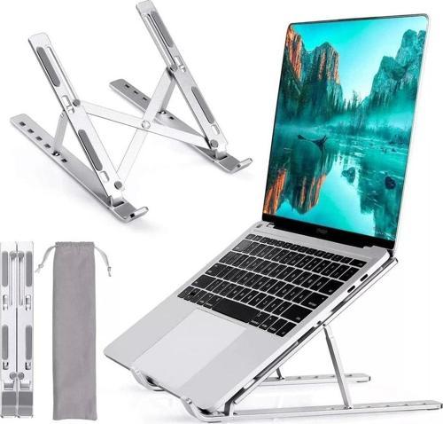 6 Ayarlanabilir Kademeli Masaüstü Alüminyum Ergonomik Kaydırmaz Macbook Notebook Standı