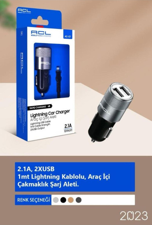 Ac-07 Power Classic Series™ Araç İçi Şarj Aleti Lightning Kablolu