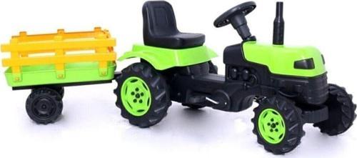 Pedallı Traktör Römorklu Oyuncak Yeşil