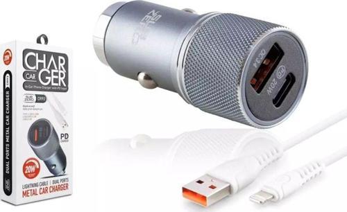 Cr92 20W 3.4A Hızlı Pd+Usb Çıkışlı İphone Araç Şarj Aleti