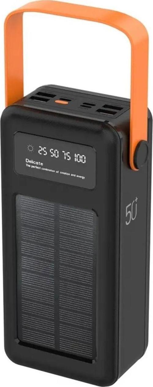 acl  50000Mah Solar Powerbank | Güneş Enerjili Taşınabilir Şarj Aleti | Lcd Ekranlı, Çoklu