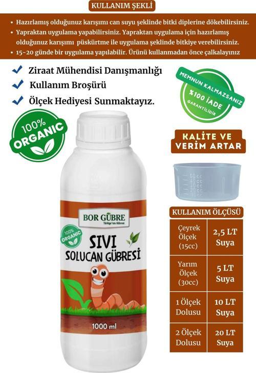 1 Lt. Organik Sıvı Solucan Gübresi