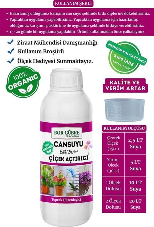 Çiçek Açan Süs Bitkileri İçin Can Suyu Bitki Besini Organik Sıvı Bitki Gübresi 1000Ml