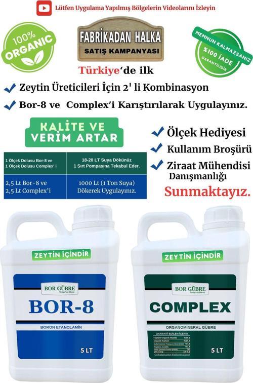 Zeytin İçin 2'Li Süper Karışım Bor-8 Ve Complex Kalite Ve Verim Artar