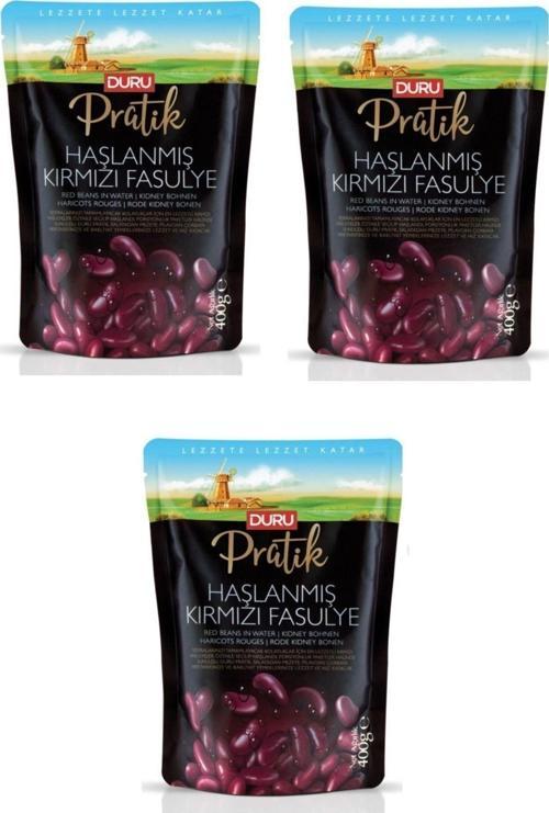 Pratik Haşlanmış Kırmızı Fasulye 400 Gr X 3 Adet
