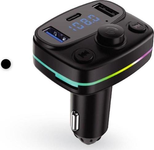 Aft-10 Rgb Type-C Fm Transmitter Müzik Oynatıcı Kablosuz Bağlantı Araç Şarjı  Fm Transmitter Cihazı