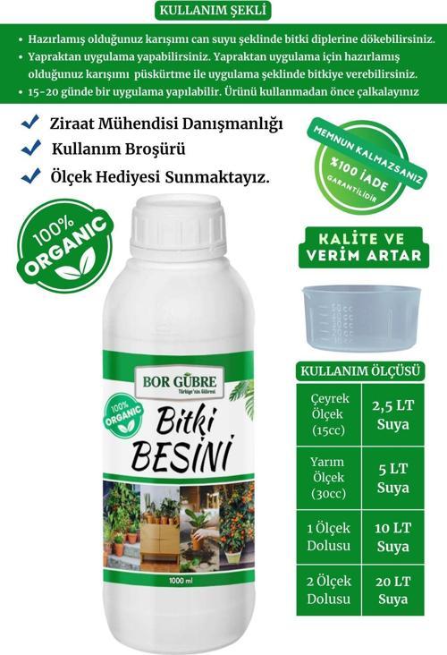 Organik Sıvı Bitki Gübresi 1Lt- Tüm Bitkiler İçin -Yeşil Yapraklı Bitkilere Özel Bitki Besini