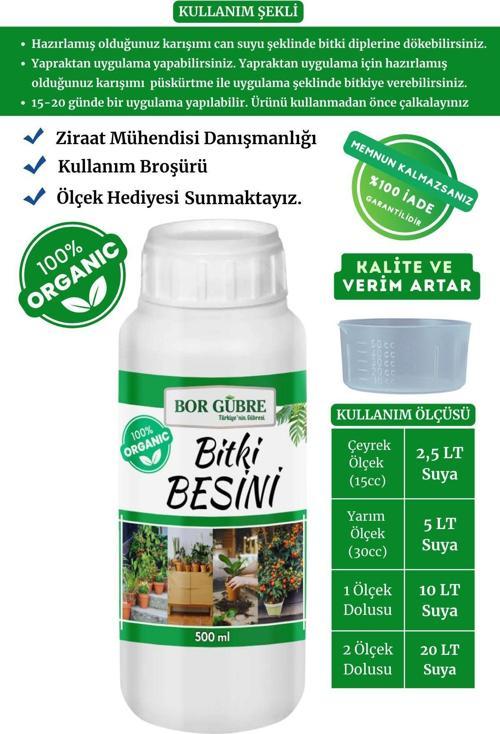 Organik Sıvı Bitki Gübresi 500Ml- Yeşil Yapraklı Bitkilere Özel Bitki Besini