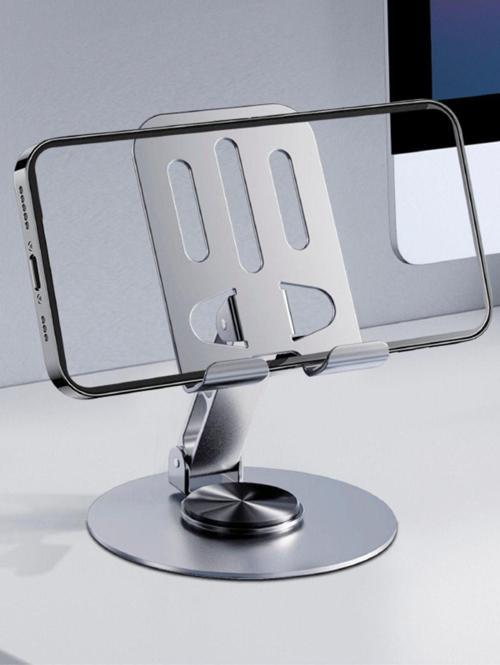 Metalik Telefon Ve Tablet Tutucu Stand - Atd-01 | 360 Derece Dönen, Katlanabilir Ve Silikon Koru