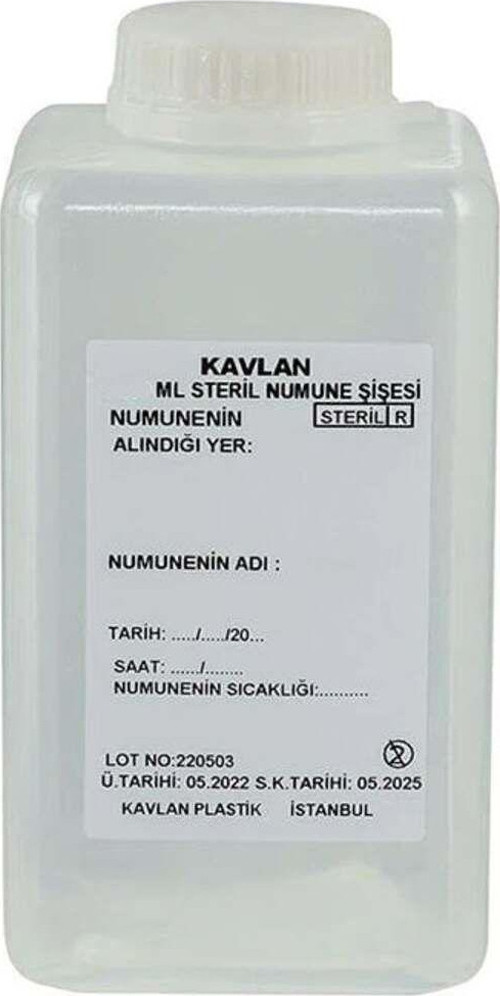 Su Numune Şişesi 1000 Ml Pp Tiyosülfatsız Steril/Koli 36 Adet