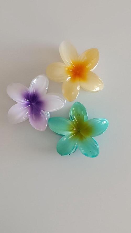 Bestgrup 3'Lü Lotus Hibiscus Çiçek Mandal Toka Büyük Boy