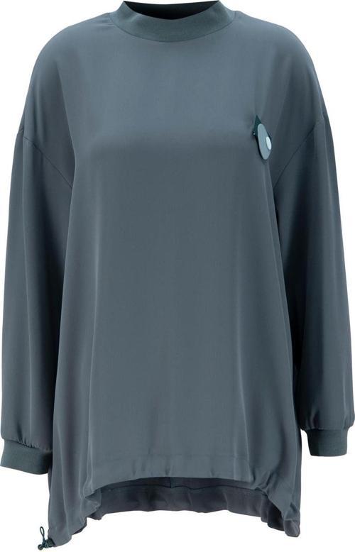 Broşlu Bluz Ort3100 Puslu Yeşil 38