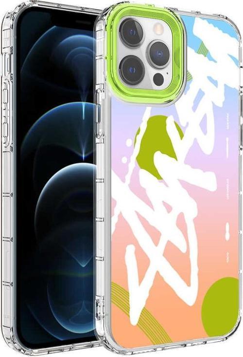 iPhone 13 Pro Kılıf Renkli Desenli Sert Silikon Zore Korn Kılıf NO2