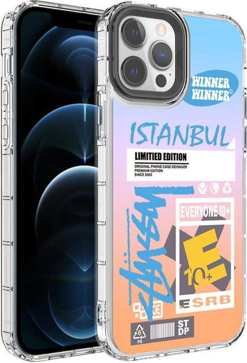 iPhone 13 Pro Kılıf Renkli Desenli Sert Silikon Zore Korn Kılıf NO1
