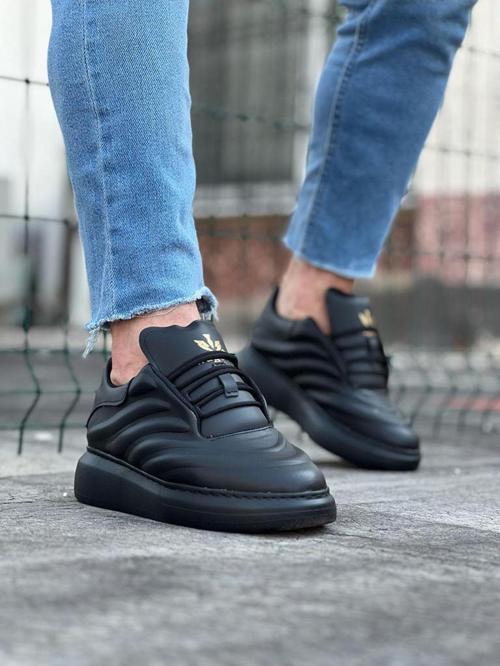 HS094 Kömür Cilt Erkek Casual Ayakkabı