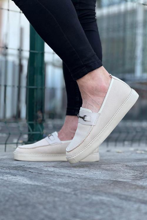 HS060 Bej Triko Babet Erkek Casual Ayakkabı
