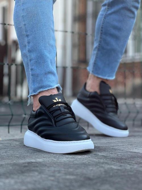 HS094 Siyah Cilt Erkek Casual Ayakkabı