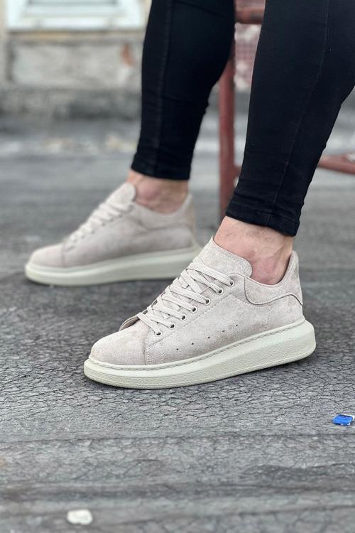 HS096 Bej Süet Günlük Erkek Casual Ayakkabı