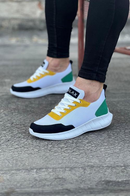 HS063 Beyaz Füme Triko Erkek Spor Ayakkabı