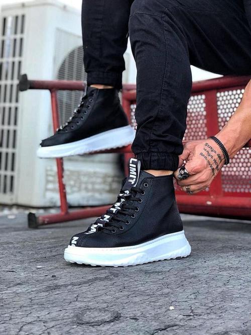 HS03 Siyah Casual Erkek Yarım Bilek Bot