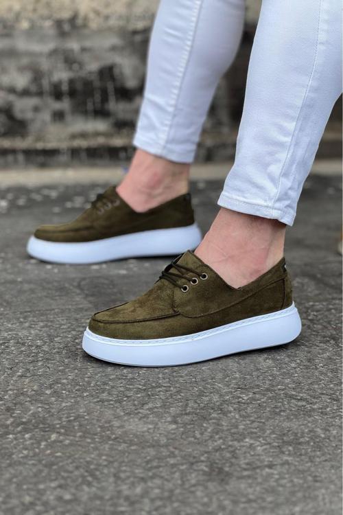 HS508 Haki Süet Ortopedik Taban Erkek Casual Ayakkabı