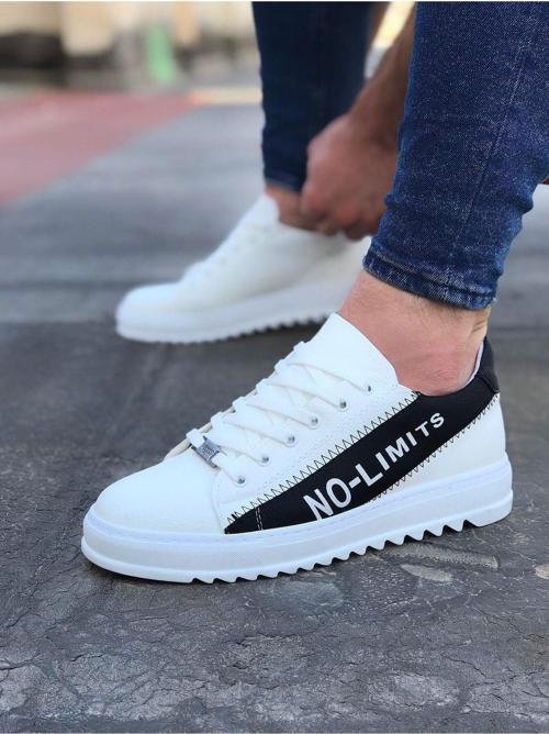 HS027 Beyaz Siyah No Limit Erkek Casual Ayakkabı