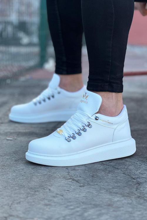 HS047 Beyaz  Erkek Casual Ayakkabı