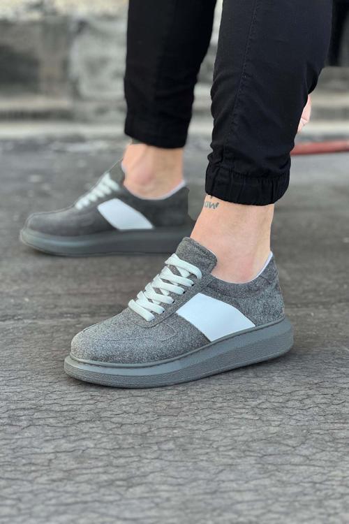HS011 Gri Süet Erkek Casual Ayakkabı