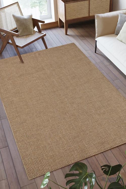 Stella Jut Hasır Model Tek Renk Dokuma Yıkanabilir Katlanabilir Toz Vermez Kilim