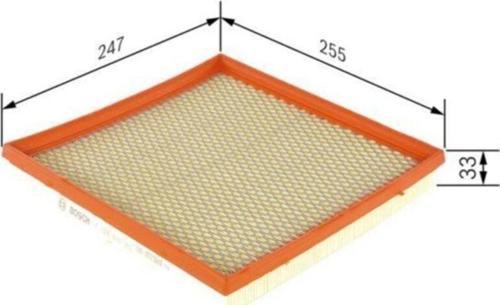 835056-13272717- F026400385- Hava Filtresi Astra J 1.4 100hp-1.6 115hp- Cruze 09 256x250x34
