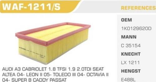 Bosch 1987429404 Hava Filtresi Caddy-golf-jetta-passat-sharan-touran-leon-toledo-octavıa-altea-a3-tt
