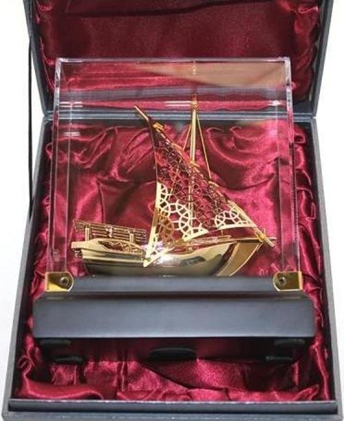 Büro Ev Ofis Dekoru için Kutulu Pirinç Yapım Gemi