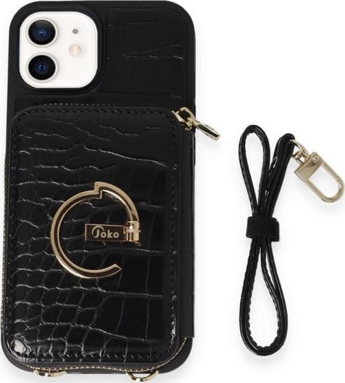 İPhone 11 Uyumlu 3 Parça Çanta Cüzdan Askılık Set Kılıf