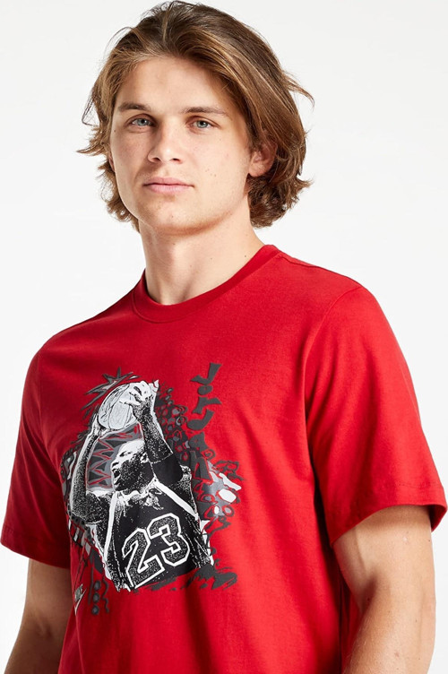 Jordan Vintage Graphic Short Sleeve Red Tee Jordan 23 Nostaljik Grafikli Erkek Tişört Kırmızı