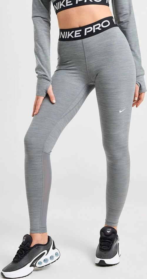 Pro 365 Dri Fit Training Mid Rise Full Length Tight Fit Green Toparlayıcı Tayt Gri Melanj