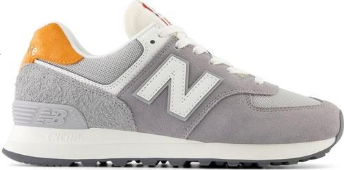 574 Unisex Gray Leather Sneaker Günlük Hakiki Deri Spor Ayakkabı Gri