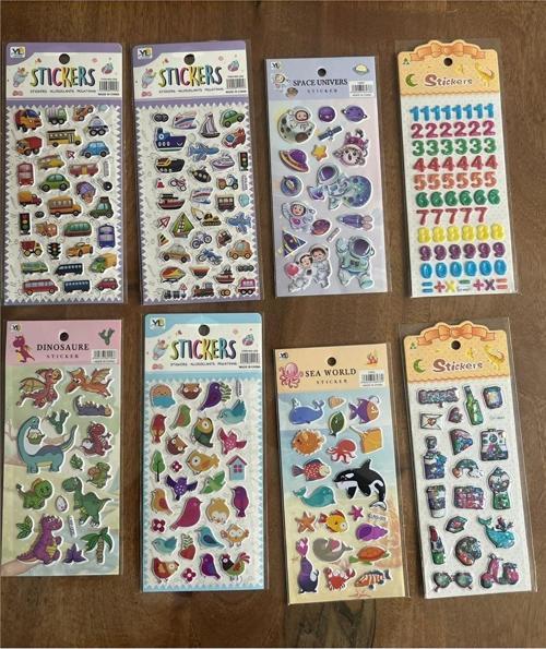 8 Adet Birden Çocuk Eğitici Sticker Çıkartma Seti Model 3